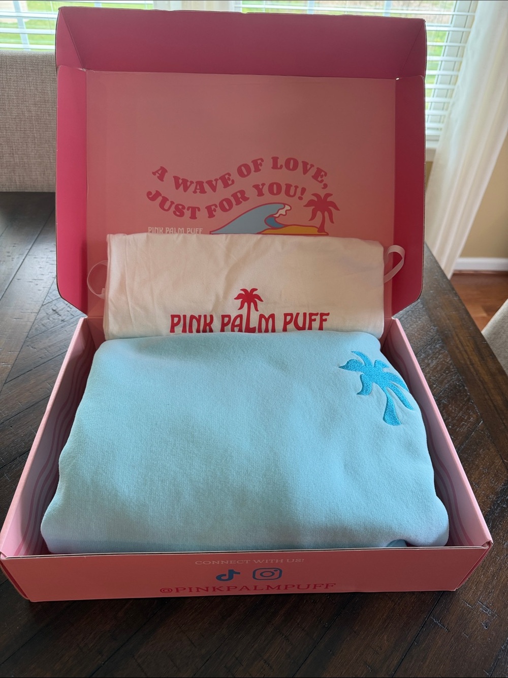 Pink Palm Puff Hawaii Hibiscus Hoodie in Aquamarine XXS LIKE NEW